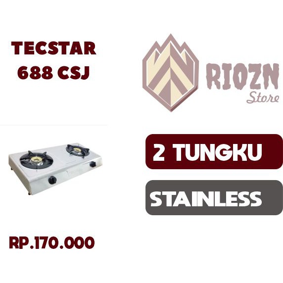 Kompor gas TECSTAR 2 tungku TG-688 CSJ stainless