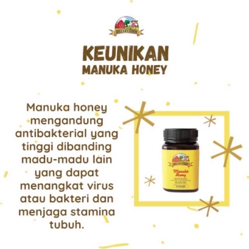 Hillary Farm Manuka Honey (500gr) madu anak daya tahan tubuh