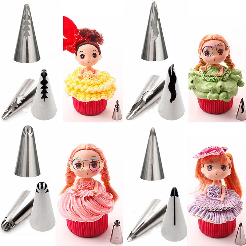 【Theredsunrisesiwy.id】Dolls Dress Korean Bobbi Ruffle Icing Piping Tips Stainless (7 pcs lot)