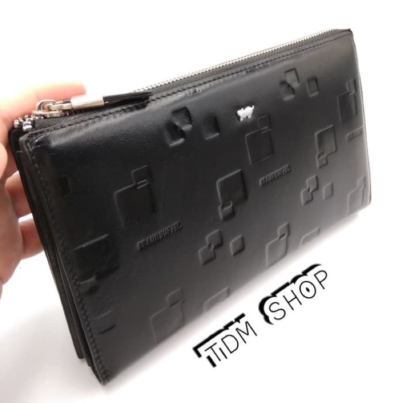 HANDBAG TAS TANGAN CLUTCH PRIA WANITA BRAUN BUFFEL KULIT ASLI