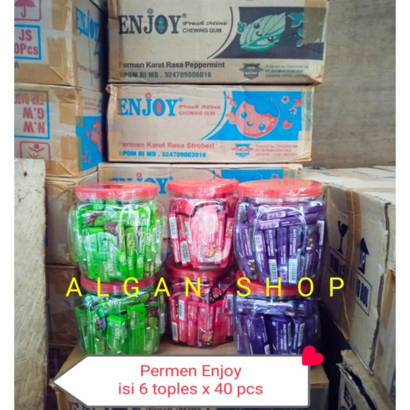 

Permen Karet Enjoy Freshmint 1 Toples 40 Pcs Rasa Strobery Peppermint Anggur Hot Hot Pop Candy Kembang Gula Lunak Jadul Snack Jajanan Makanan Ringan Serbaguna