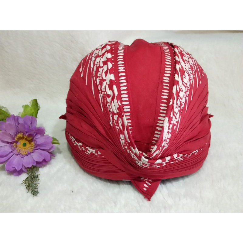 Blangkon Warna Merah Adat Jogja Alusan Keren