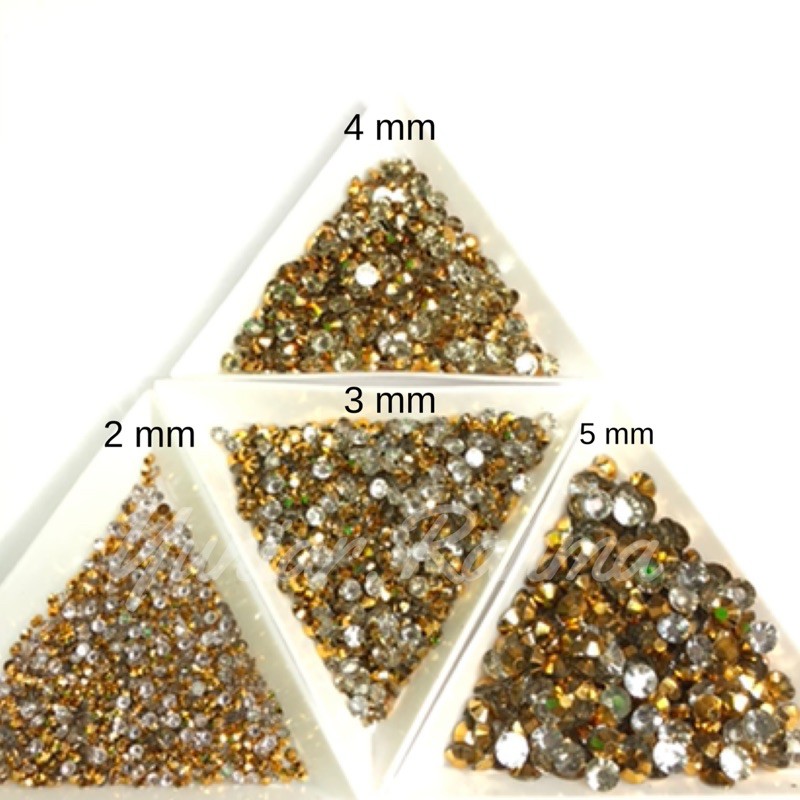 Rhinestone Gold metalik , 2mm 3mm 4mm 5mm hiasan henna,nail art tasbih digital