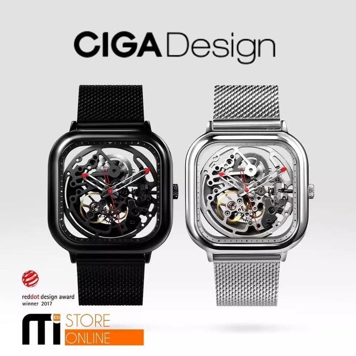 Dijual Jam Tangan Xiaomi CIGA Hollow Out Design Automatic Mechanical Watch - Hitam Berkualitas