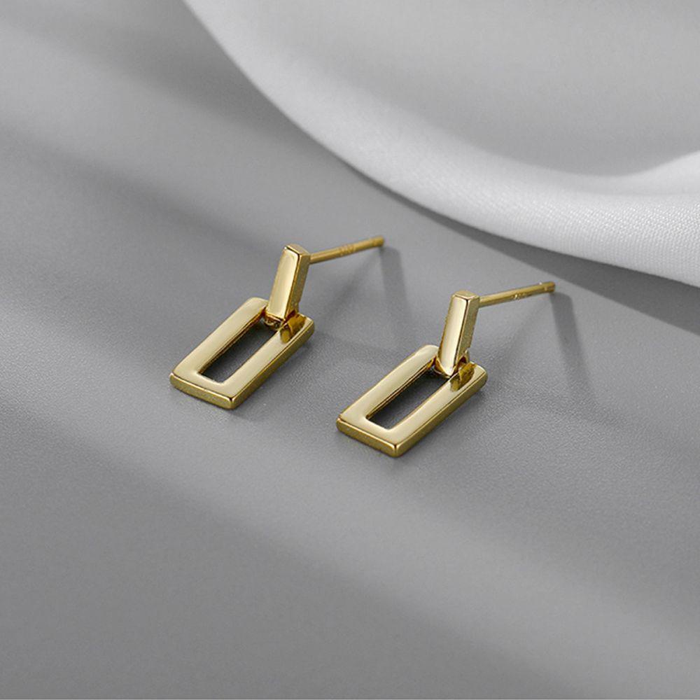 Needway Wanita Stud Earrings Trendy Eleagnt Persegi Panjang Geometris Temperamen Drop Earrings
