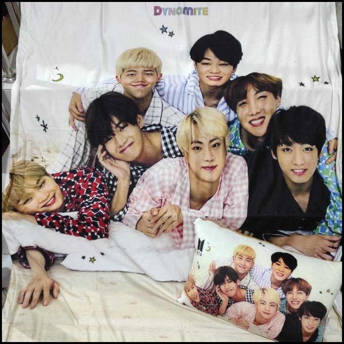 Set Bantal Selimut Kpop Bts Bt21 Printing Yelvo