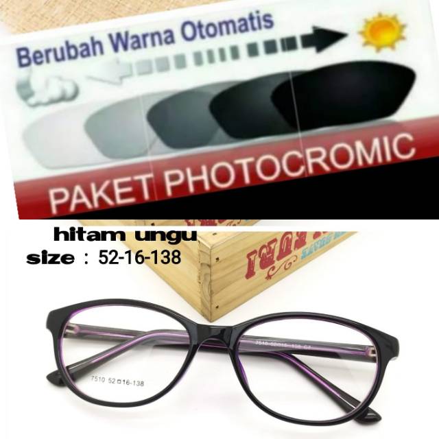 PAKET HEMAT : Frame Terbaru + Lensa Photocromic Anti UV Kacamata Minus Anti Radiasi dan Plus