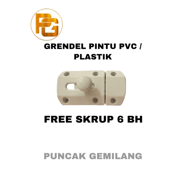 Grendel Pintu Plastik / Grendel Pintu Wc Plastik / Grendel Plastik Free Skrup 6 Bh