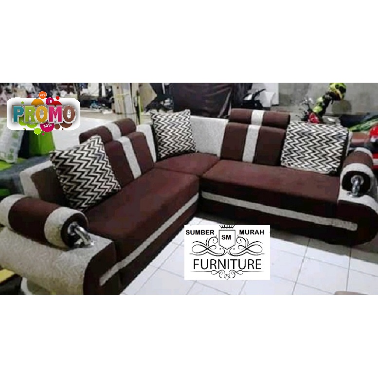 Sofa L  tangan bulat