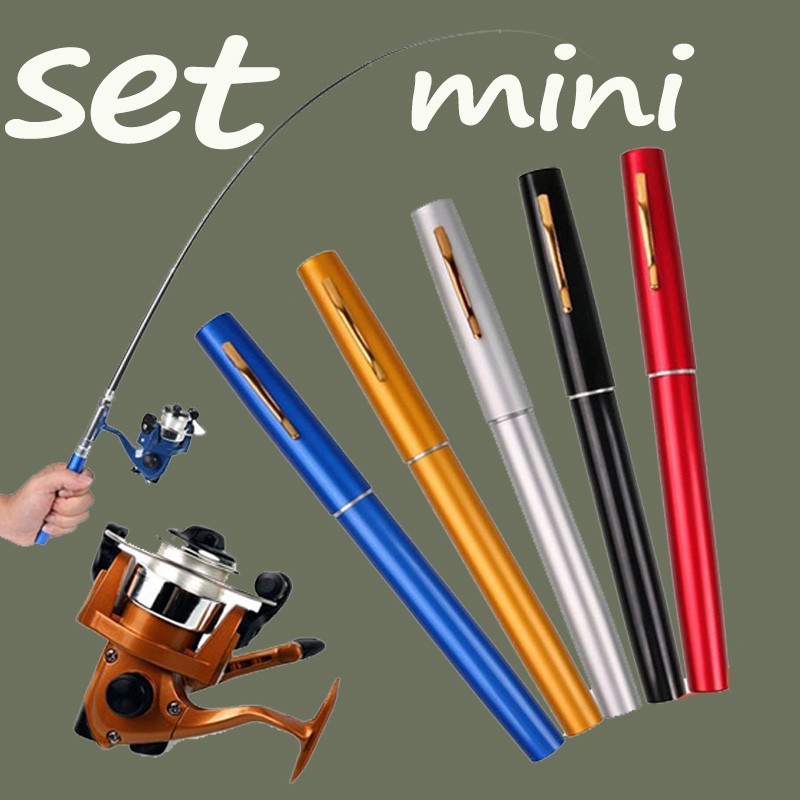 Set Pancingan Pulpen Mini Fishing Rod Pen Joran Pancing Pulpen Pancingan Portable Alat Pancing Paket pancingan set lengkap reel pancing