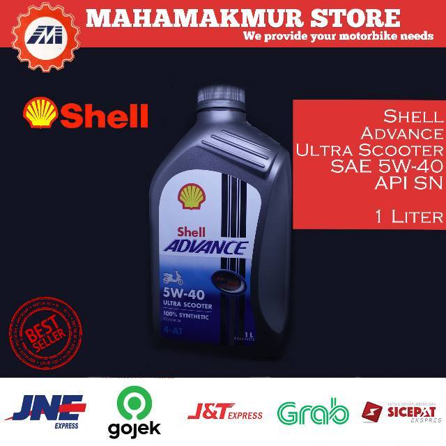 Oli Shell Advance Ultra Scooter (Matic) 5W-40 API SN dan JASO MB 1000ml