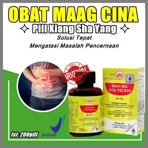 BPOM Pill Xiang sha yang wei wan cina original obat herbal sakit maag asam lambung kronis AMPUH