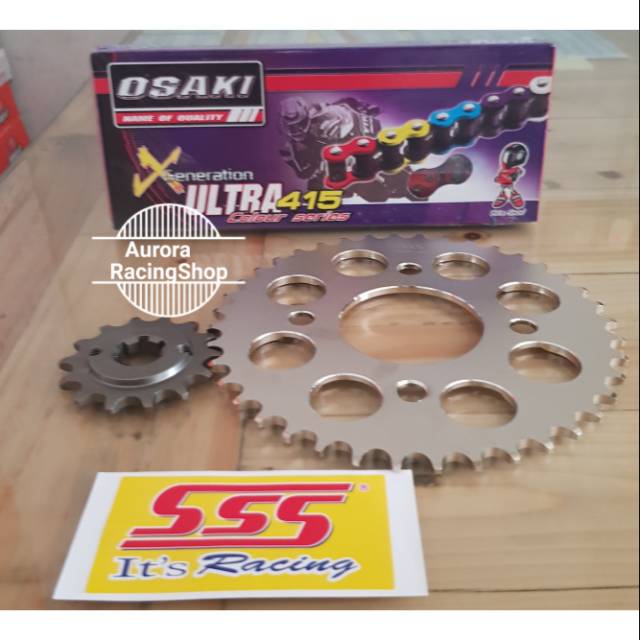 Gear Set SSS 415 Honda Sonic 150 R & Rantai Osaki