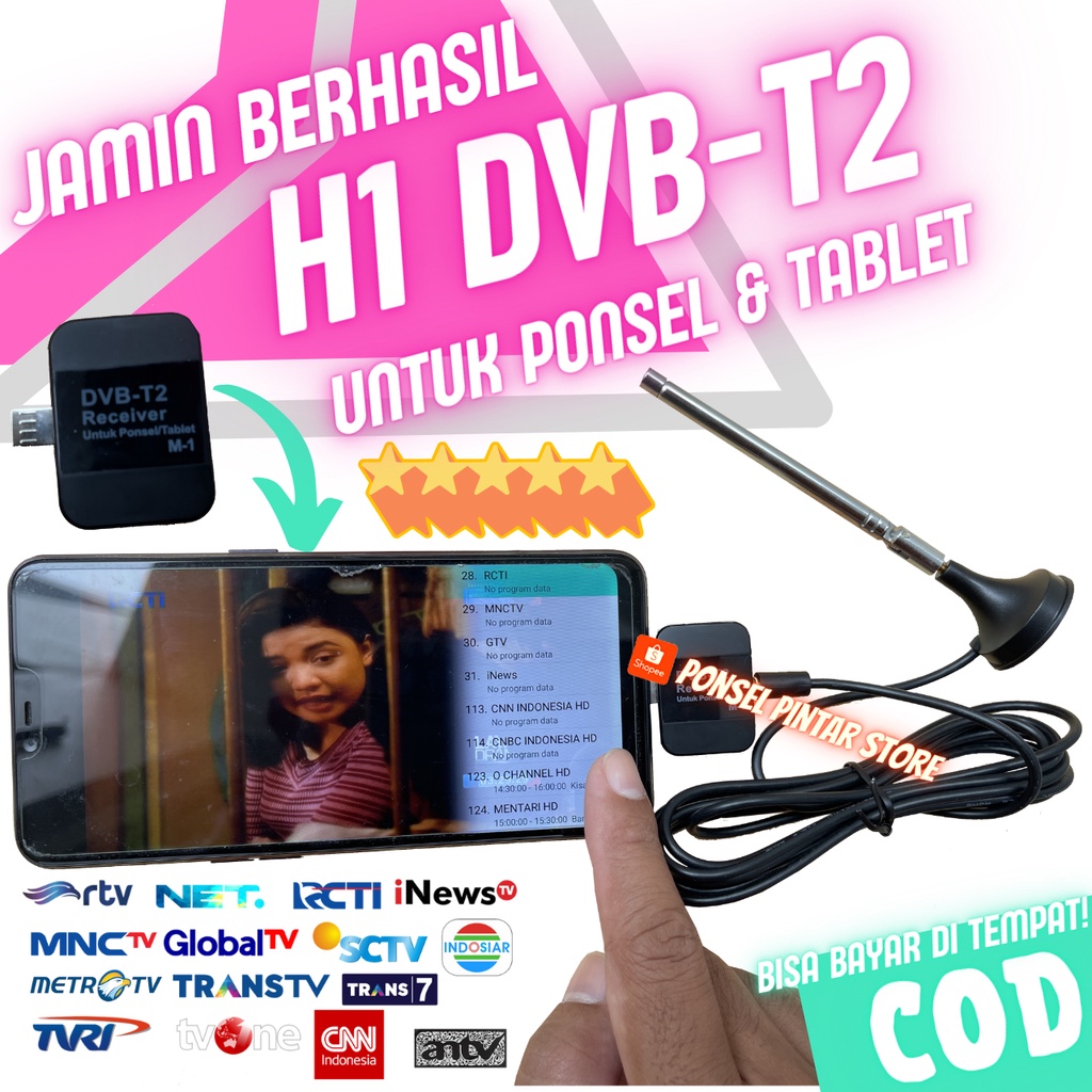 [COD] H1 DVB-T2 NONTON TV DIGITAL DI HP PONSEL SMARTPHONE/TABLET GRATIS  OFFLINE TANPA INTERNET BUKA