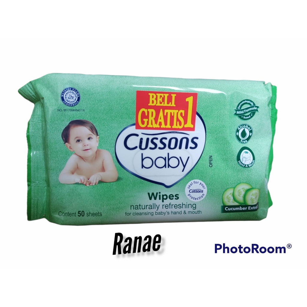 CUSSONS BABY WIPES Tisu Basah Bayi 50 S ( BUY 1 GET 1 FREE )