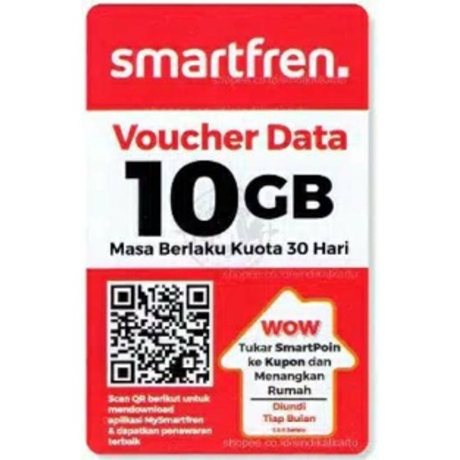 VOUCHER DATA SMARTFREN 10GB / KUOTA / INTERNET / ISI ULANG / PAKETAN