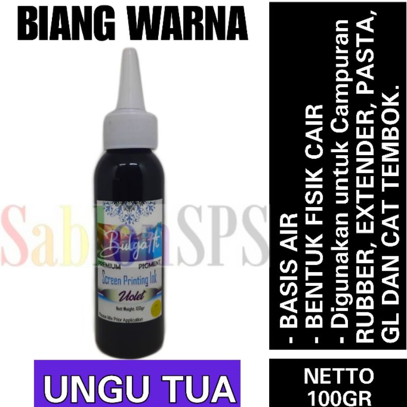 Biang Warna Sablon Violet Pigmen Bulgatti 100gr