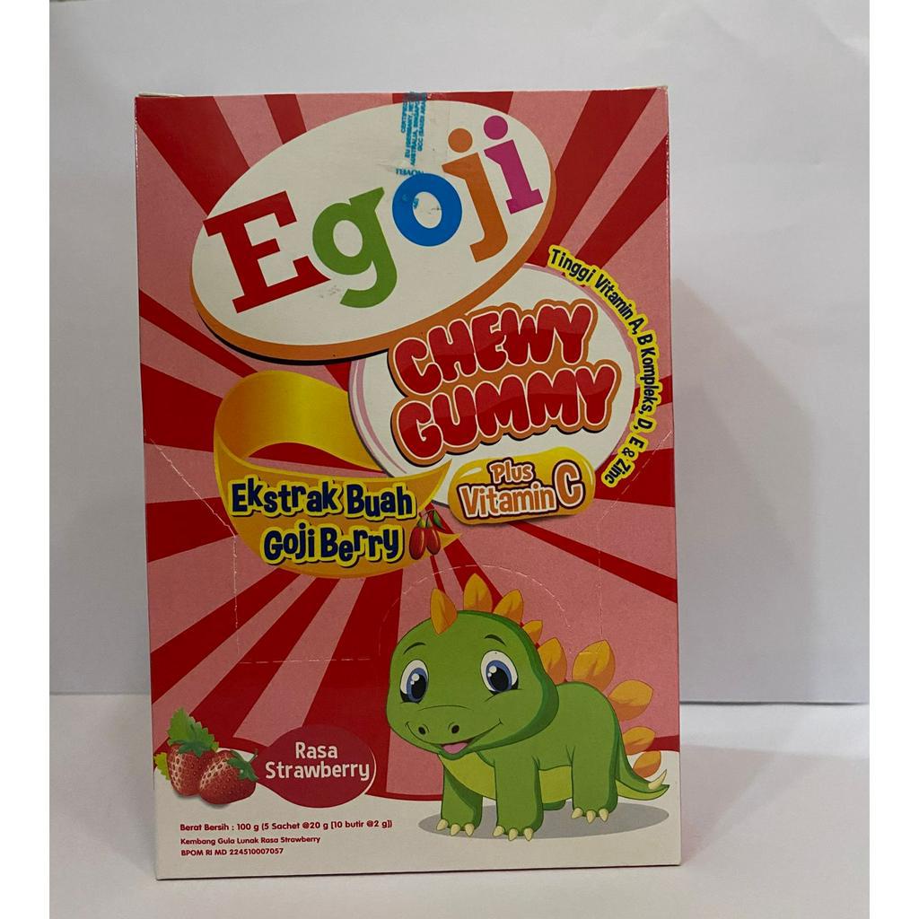 Egoji Chew Gummy Strawberry Sachet isi 10 Butir
