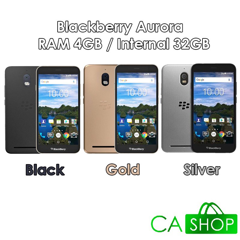 Blackberry Aurora - Black / Gold / Silver - 4GB 32GB  - Android - Baru New Resmi