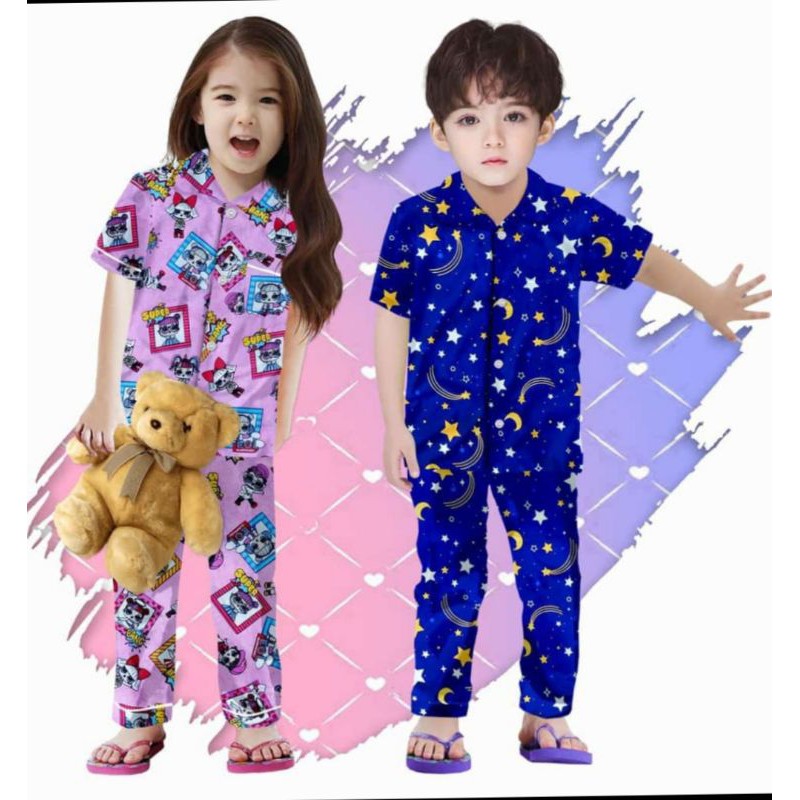 BAJU SETELAN ANAK/BAJU PIYAMA ANAK/BAJU TIDUR ANAK UKURAN 1-12 TAHUN