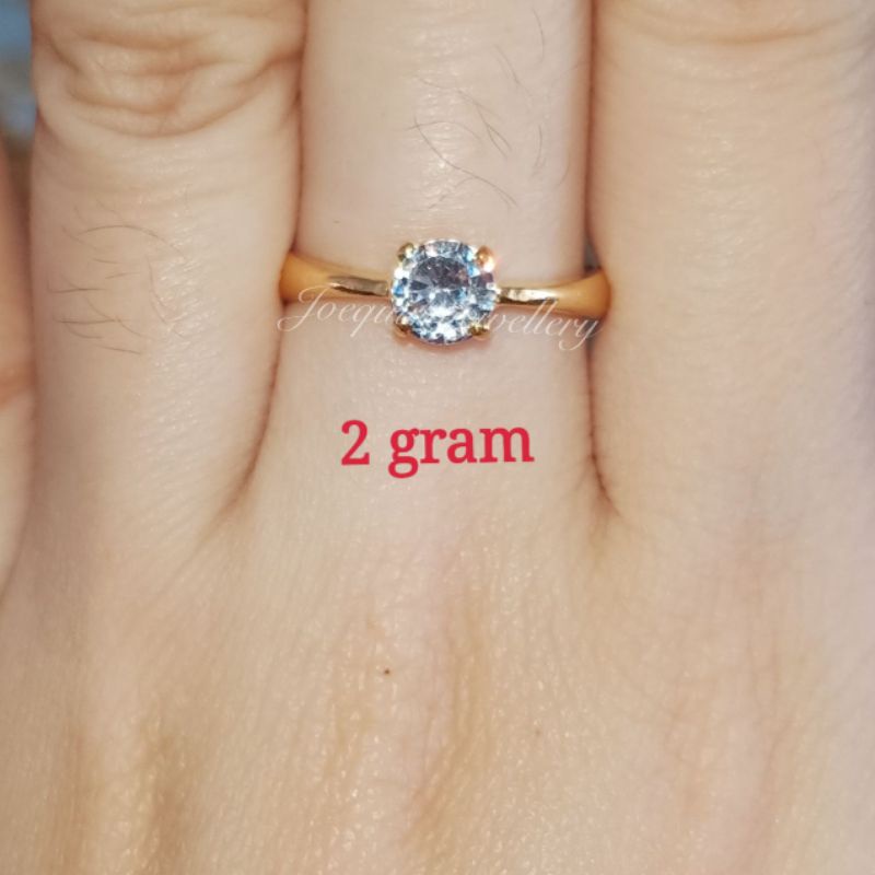 cincin mata satu emas muda stengah gram uk 7-8, 1 gram ready uk 15-21