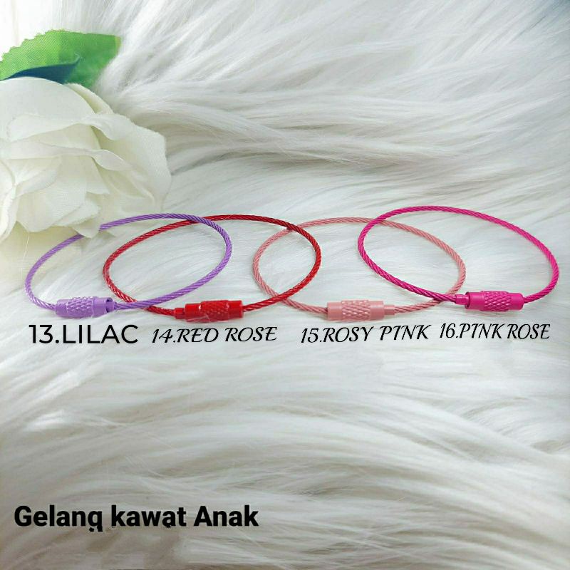 Fourfashion Gelang Anak Tali kawat Bukaan Putar Bermacam Warna Kekinian JX018