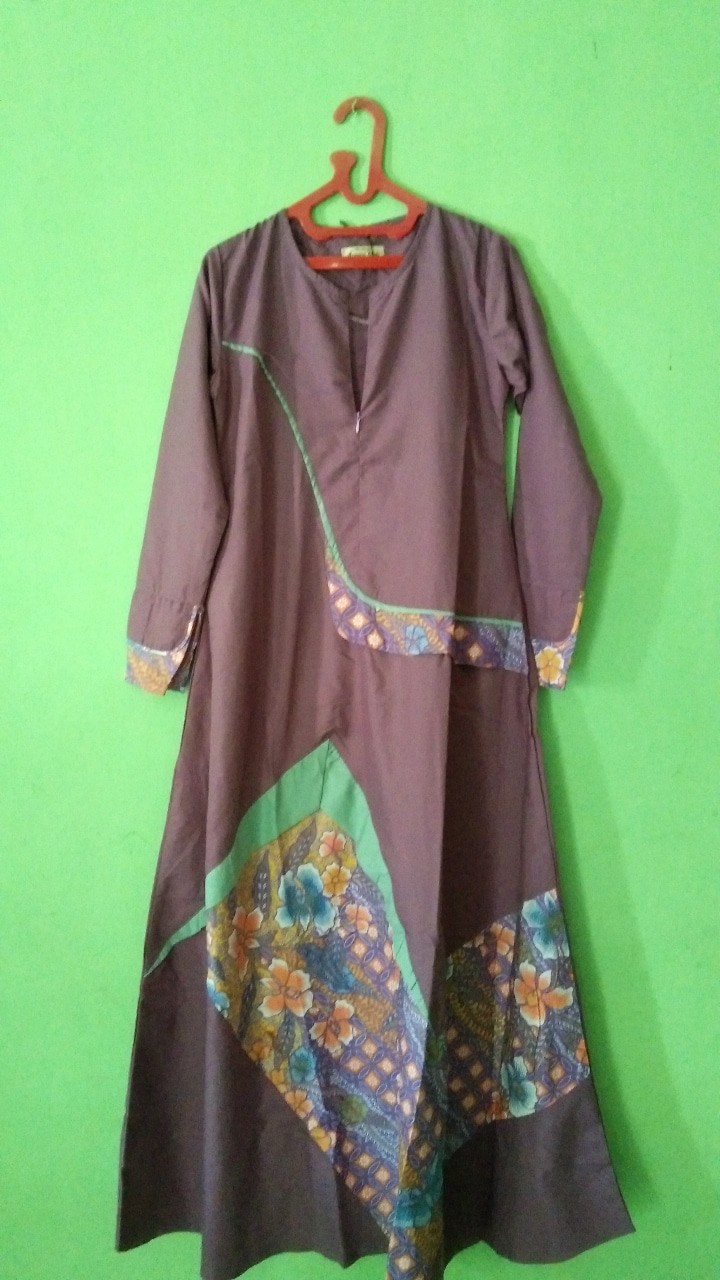 Asyura Dress (gamis Kombinasi Batik) Gamis Toyobo