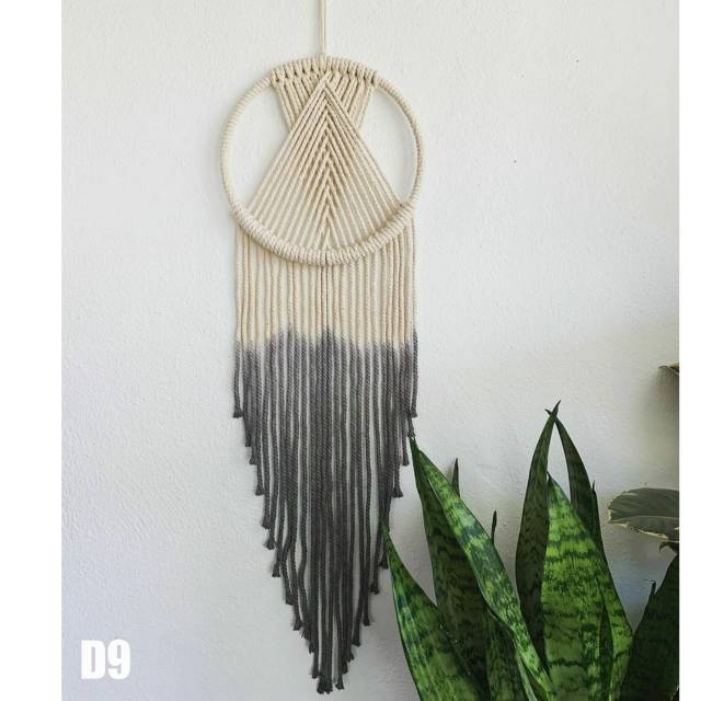 Dream catcher macrame bulat hiasan dinding