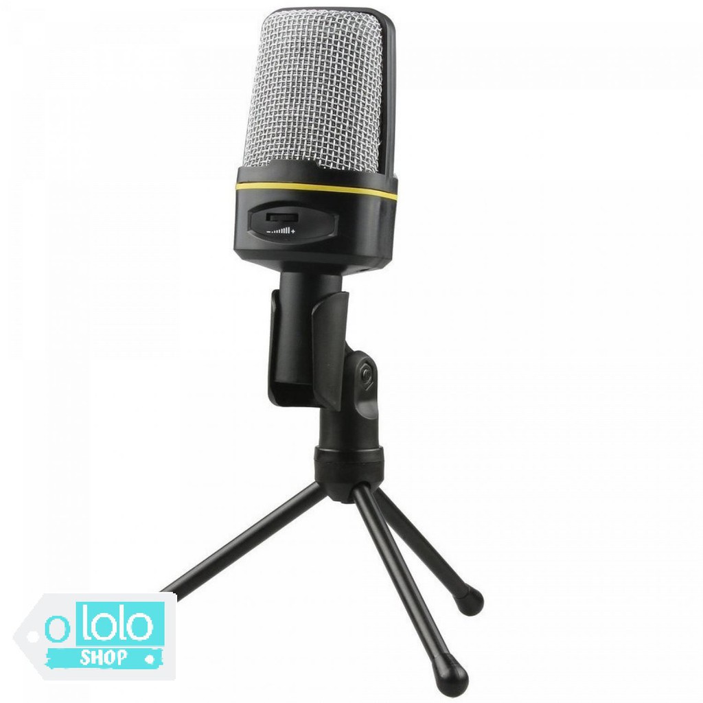 mic microphone Smooth 3.5mm dengan Stand condenser pc hp laptop vlog online Mikrofon grab