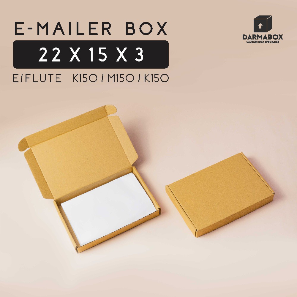 Box Pizza 22x15x3 E-Flute K150 (Premium) Packaging Hijab/Buku/Kaos Anak/Hampers/Kardus/Box