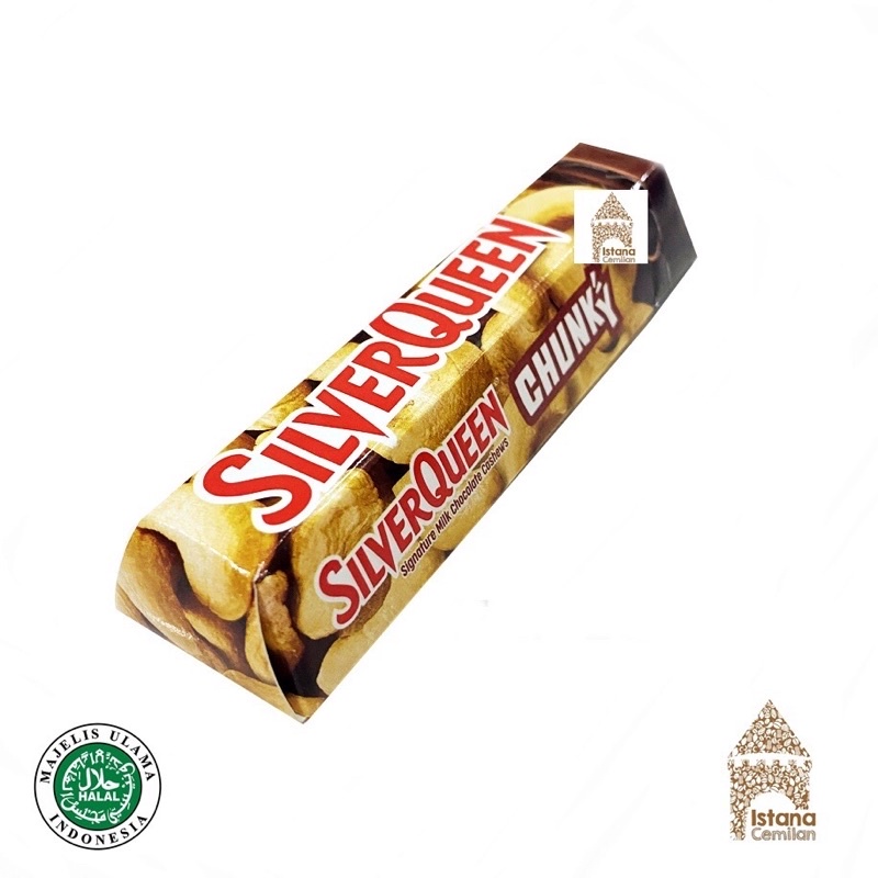 

SnackCandi Coklat SilverQueen Chunky Bar 33gr Cashew / Almond Kecil Eceran