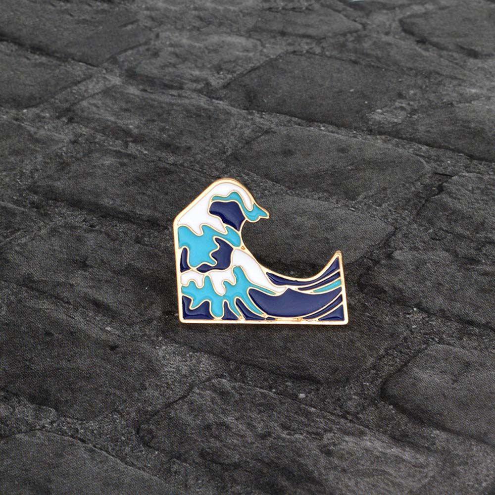 [Elegan] Gelombang Laut Bros Lucu Fashion Kerah Bros Kerah Bros Travel Commemorative Lapel Pin Bros Pin