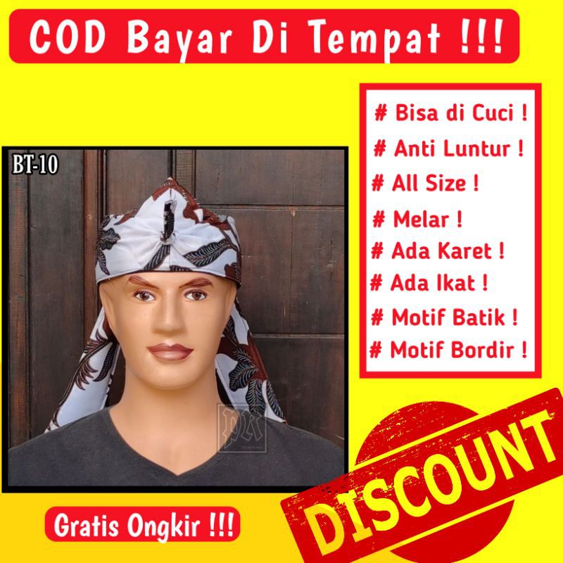 Ikat Udeng Sunda Blangkon Totopong Motif Batik Putih Iket Blangkon Sunda Batik Putih Belangkon Murah