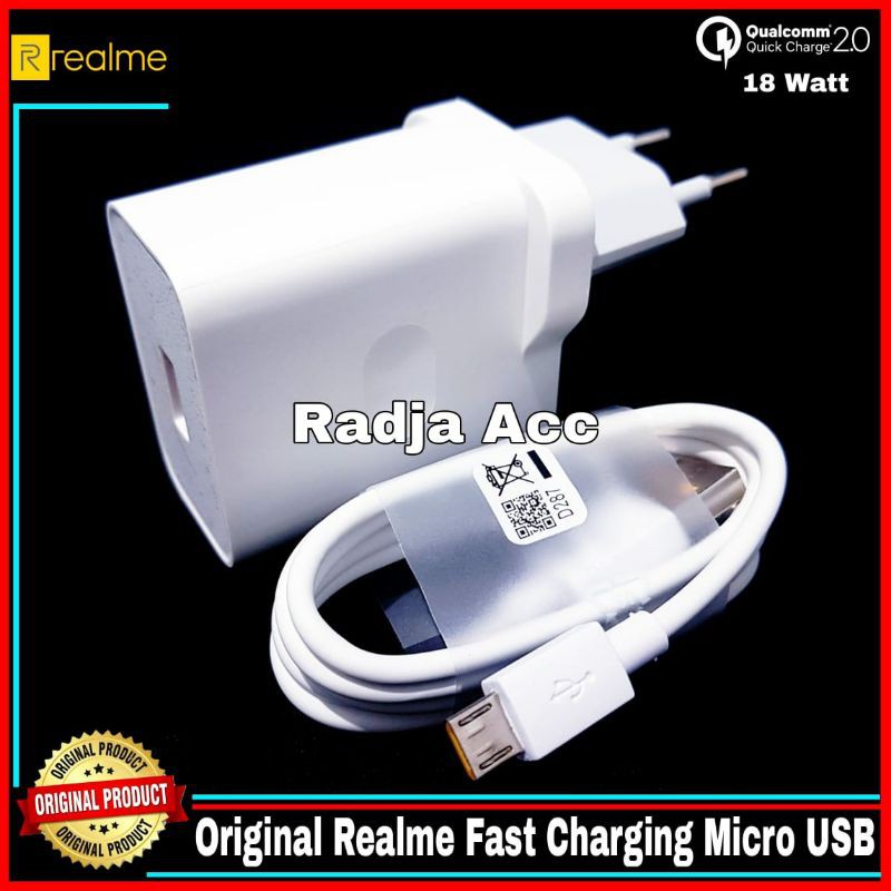 Charger Realme Fast Charging 18 Watt Original 100% Micro USB Casan Ori