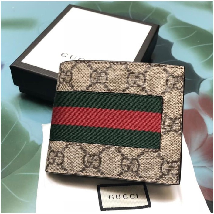 Gucci Men Wallet GG Supreme in Beige