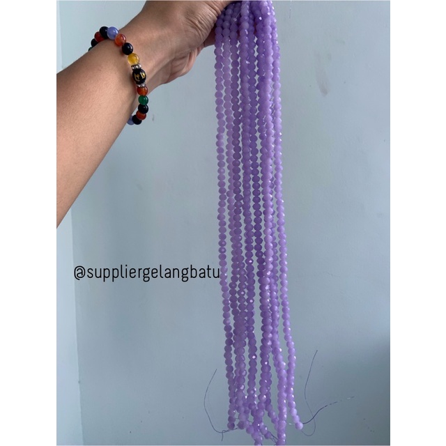 Crystal Ceko 8mm PURPLE DOFF ungu dopp manik bakpao rondele cantik