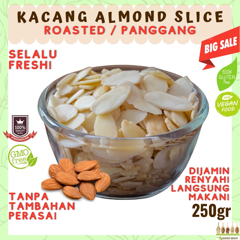 

Kacang Almond Slice Panggang 250gr Topping Brownies Bahan Kue