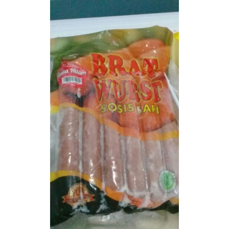 

Sosis Sapi BRATWURST black pepper (lada hitam) isi 6 jumbk