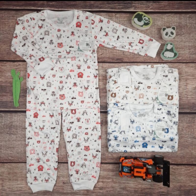 ZONOKO Setelan Bayi Lengan Panjang / Piyama Bayi SNI Kancing Pundak Uk. S - XL