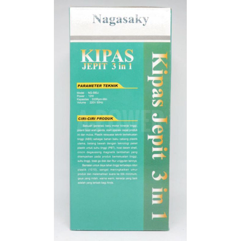 Nagasaky - Kipas Angin Jepit 3in1 12W (4 baling)