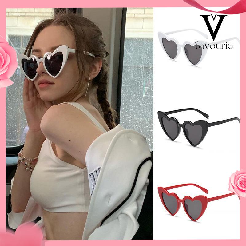 [COD]Fashion Wanita Wajah Besar Retro Cinta Kacamata Musim Panas Perjalanan Pose Kerai Sunglasses-FA