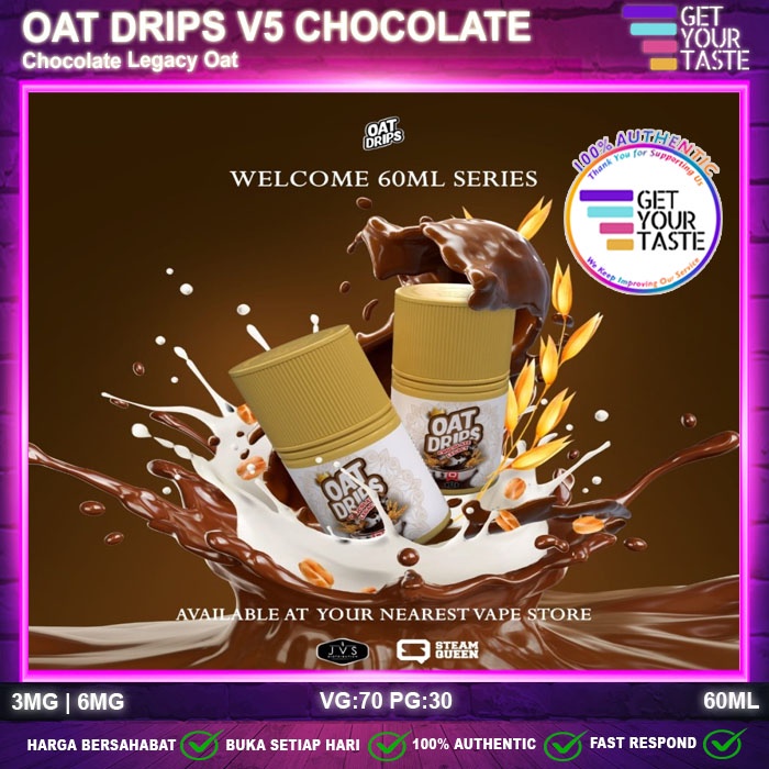 Liquid Oat Drips V5 Chocolate Legacy Oats 60ML by JVS x SteamQueen