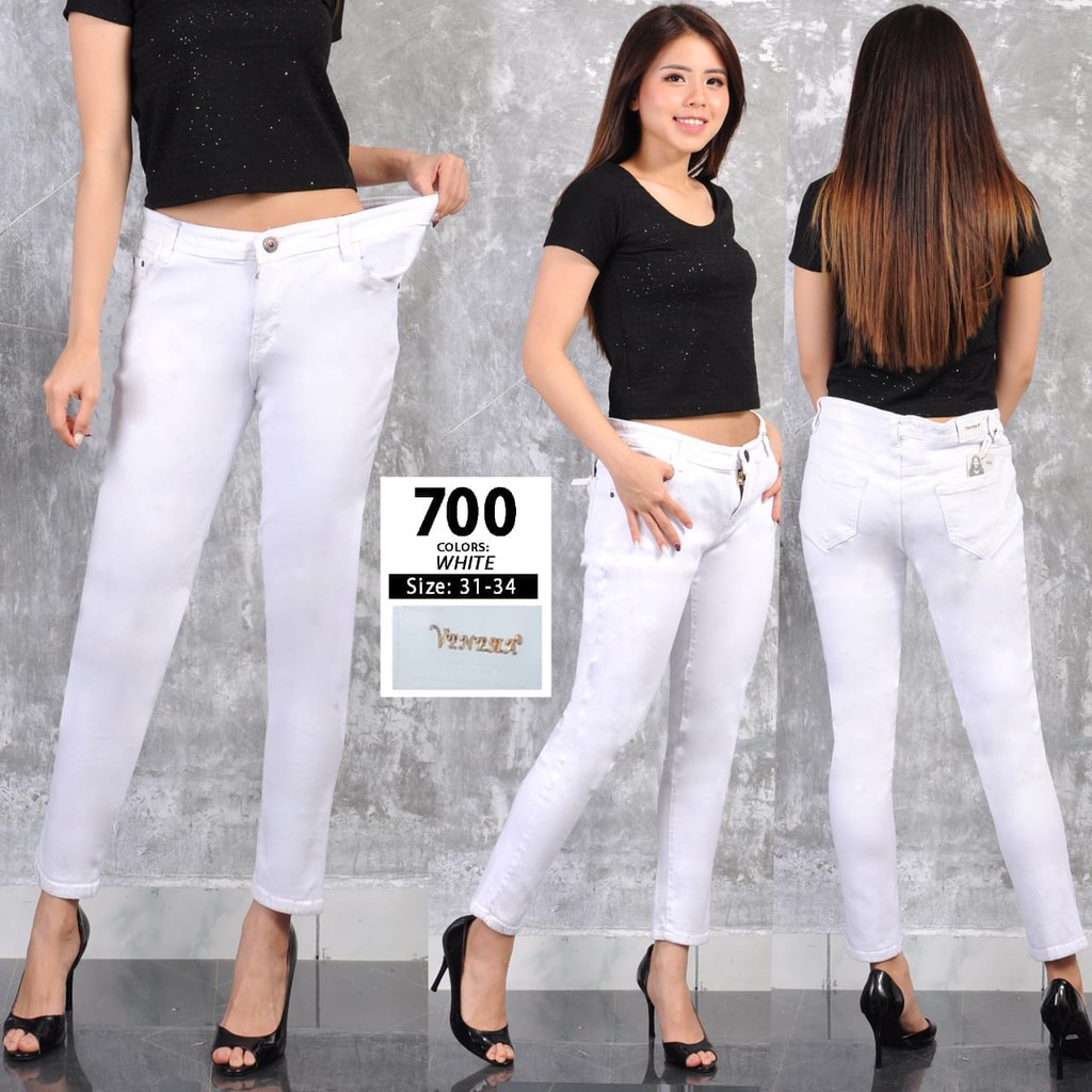 ( Size 31 - 34 ) MC - girl Celana Jeans Putih Polos Jumbo / Celana Jeans Jumbo / Soft Jeans Putih Jumbo / Celana Jeans