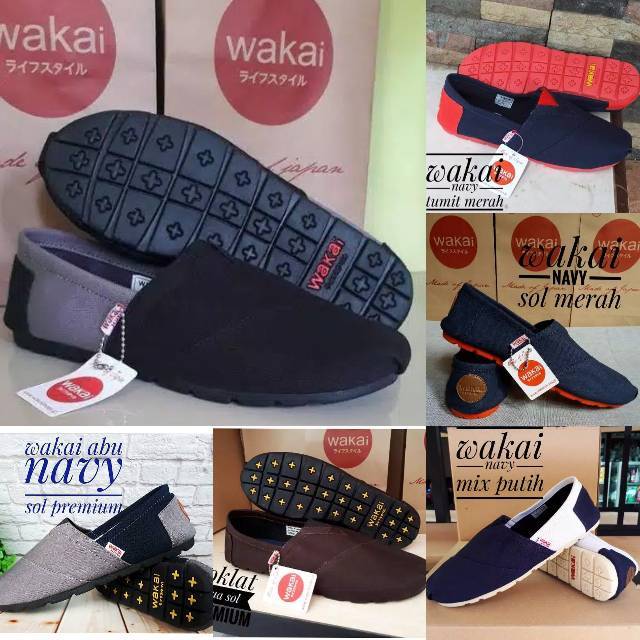 sepatu slop WAKAI Slip on grade ori