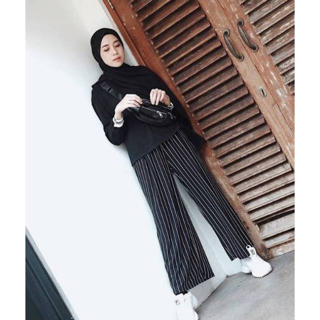  Celana  Kulot  salur Kulot  Stripe zara norwaystripe 