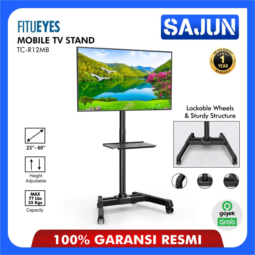 FITUEYES Standing Bracket Mobile TV Stand for LED TV 23-60 Inch TC-R12MB