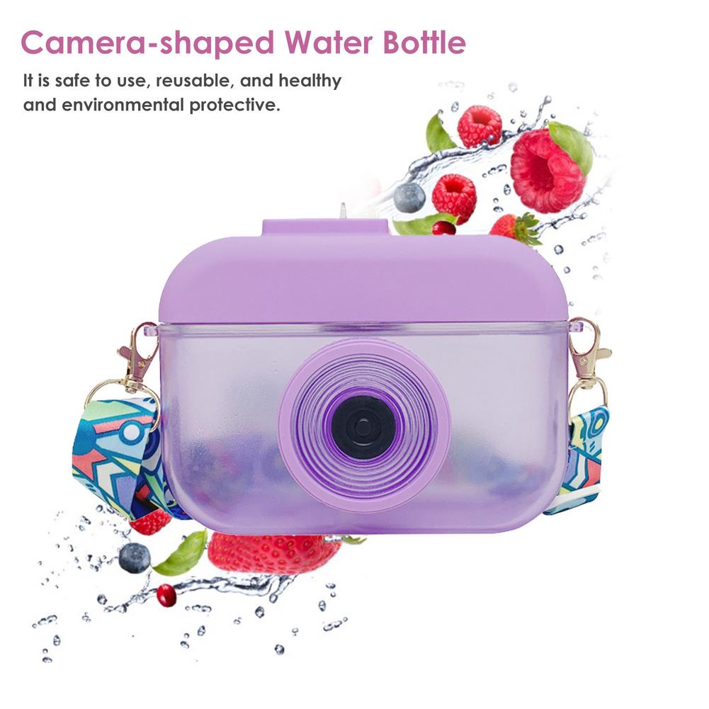 Camera Bottle / Botol Kamera Unik / Botol Minum Anak Free Sticker Karakter 400ml BPA FREE / Botol Anak Lucu