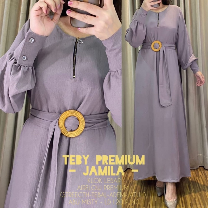 Daster Arab TEBY JAMILA Maxi Dress Gamis Crinkel Premium