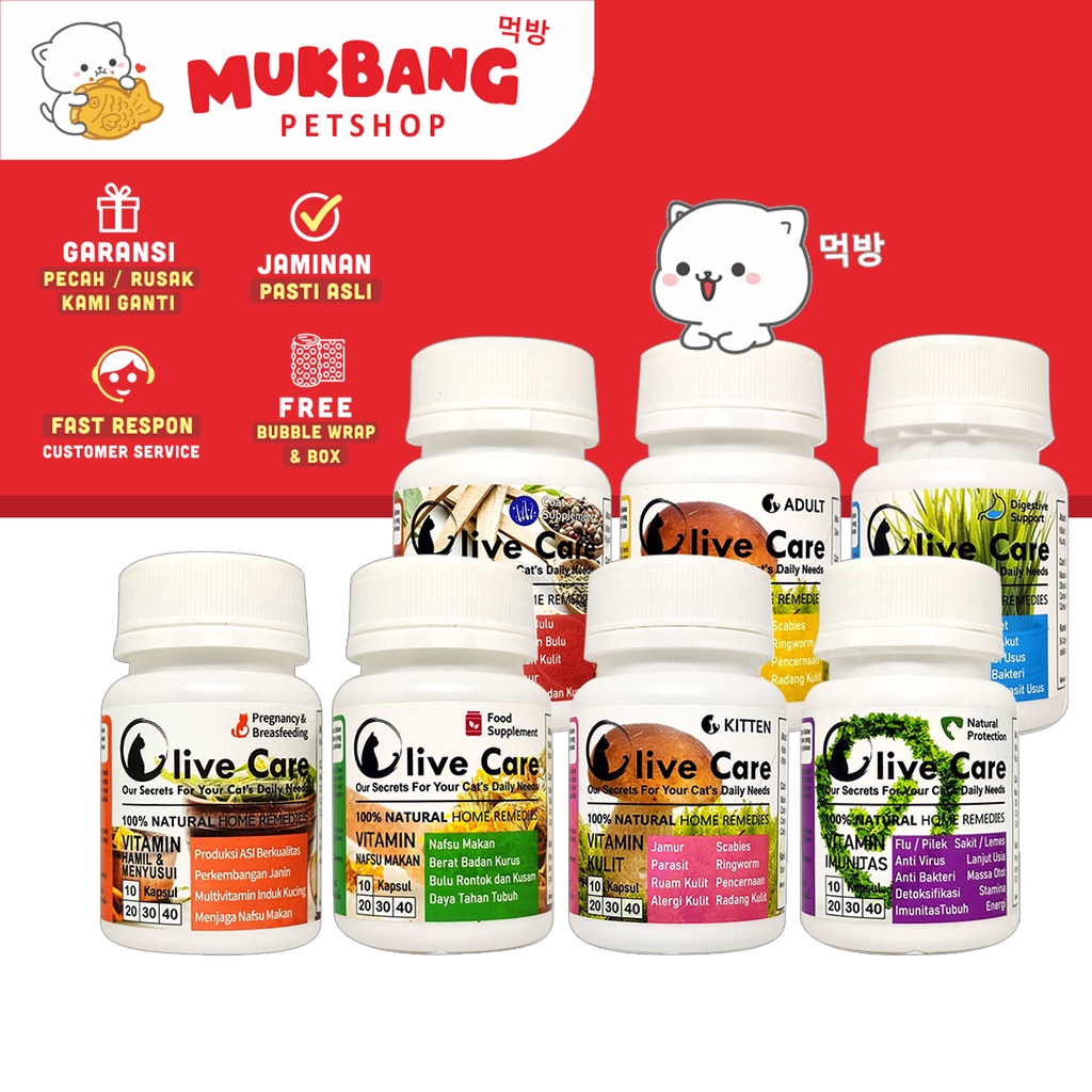 Olive Care Vitamin Kucing Nafsu Makan Penggemuk Badan Penebal Bulu Rontok Obat Kucing Jamuran Imunit