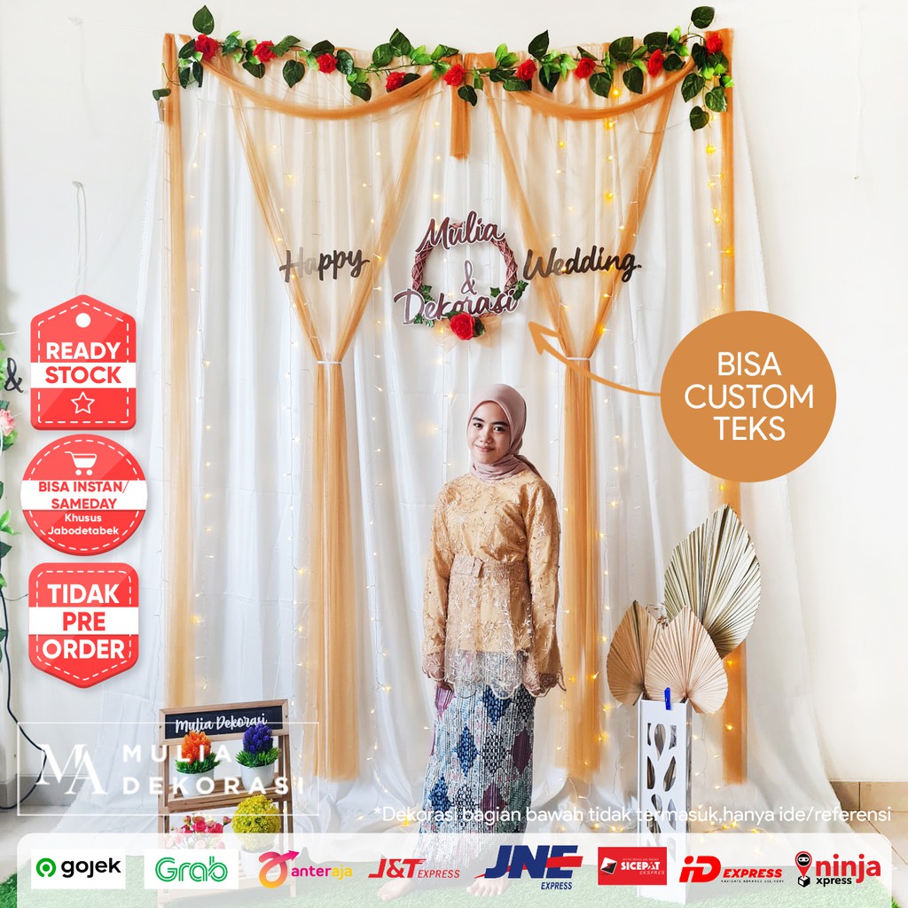 Dekorasi Lamaran Tunangan Backdrop Nikahan PhotoBooth DIY Akad Nikah Aqiqah Khitan Paket Mulia LLL